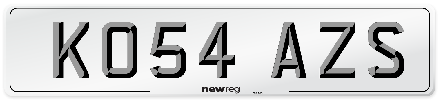 KO54 AZS Number Plate from New Reg